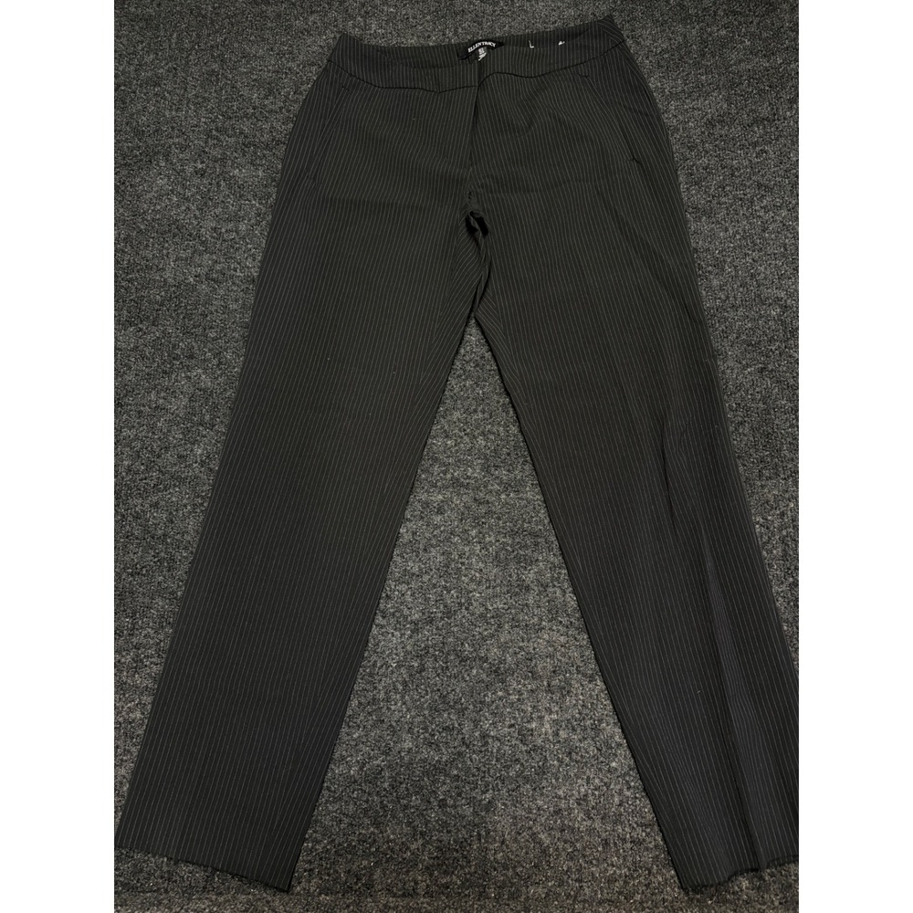 Ellen Tracy Black Pinstripe Straight Leg Dress Pants Trousers Womens Size 2